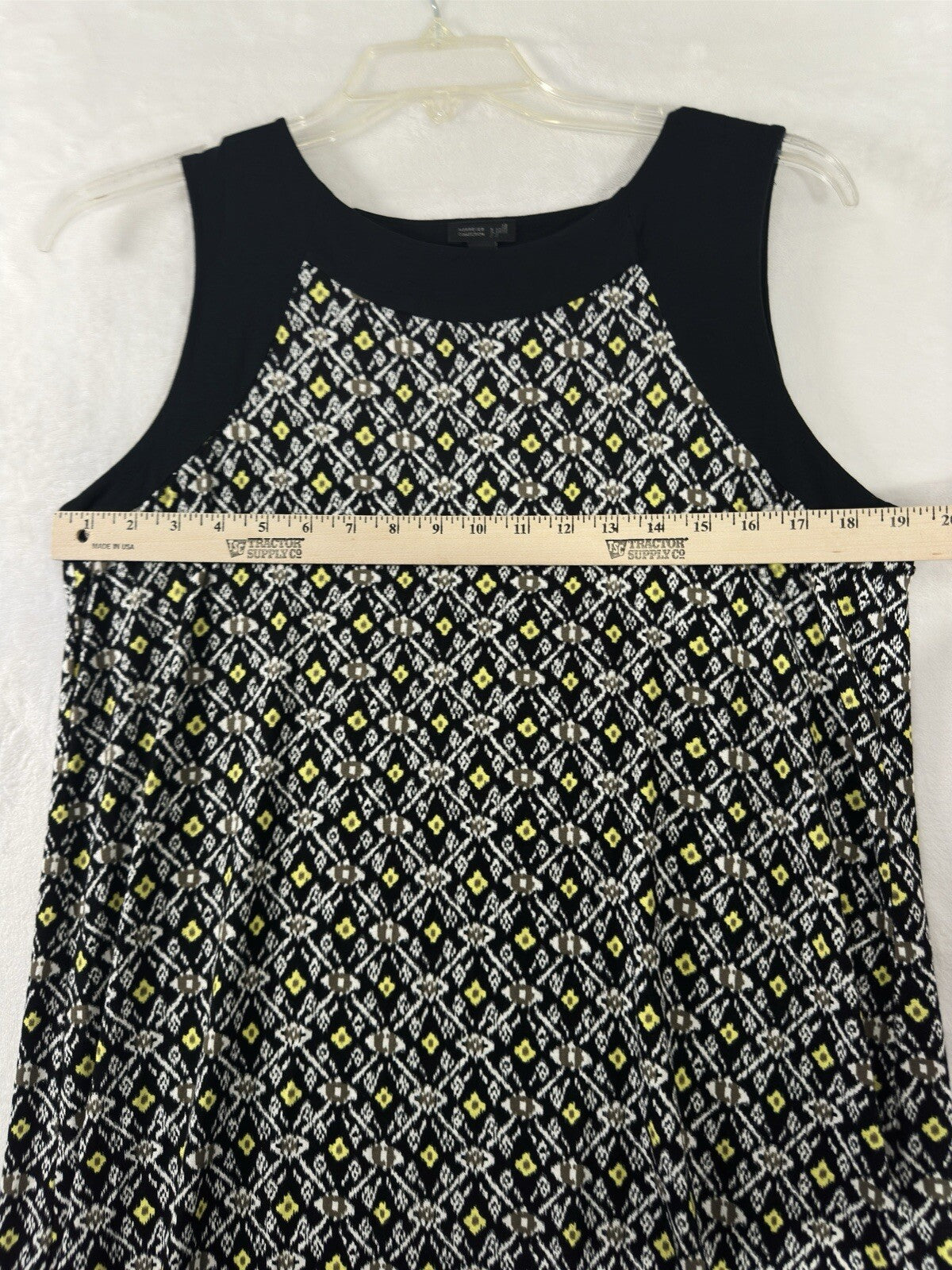 J Jill Medium Dress Sleeveless Wearever Collection Black Abstract Floral Print