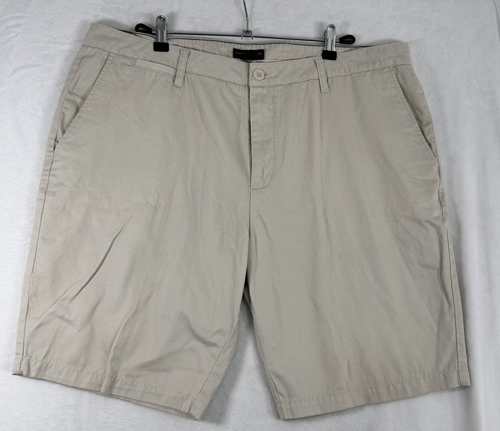 Caribbean Joe Shorts Men’s 40 10” Inseam 100% Cotton Tan Khaki