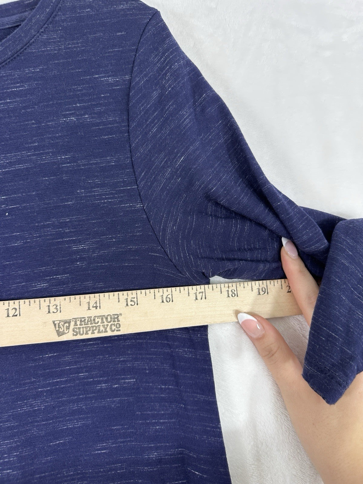 Hilary Radley Dress Medium French Terry Knit 3/4 Sleeve Space Blue Print