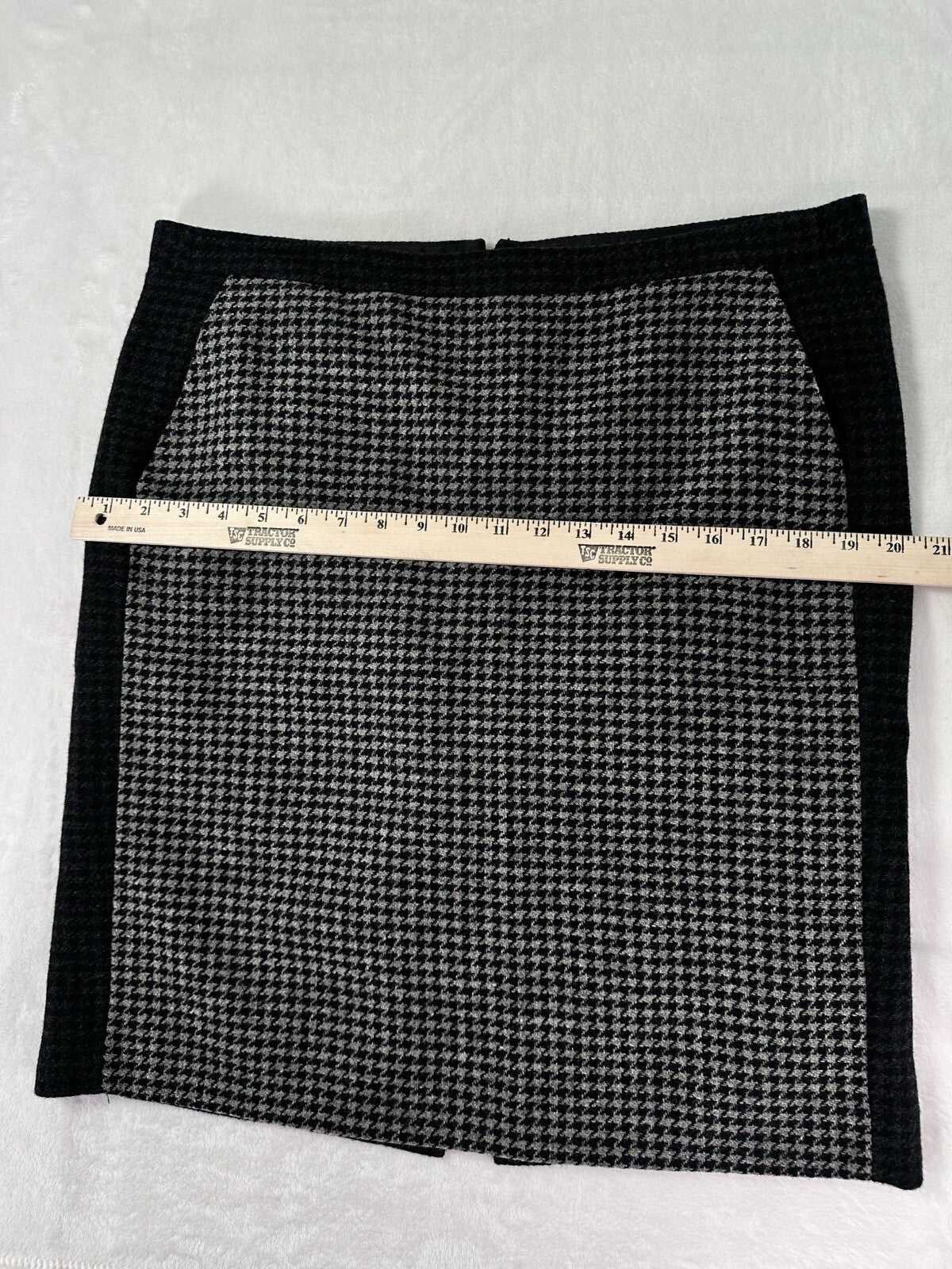 J Crew The Pencil Skirt 12 Gray Wool Houndstooth Knee Length Lined Womens