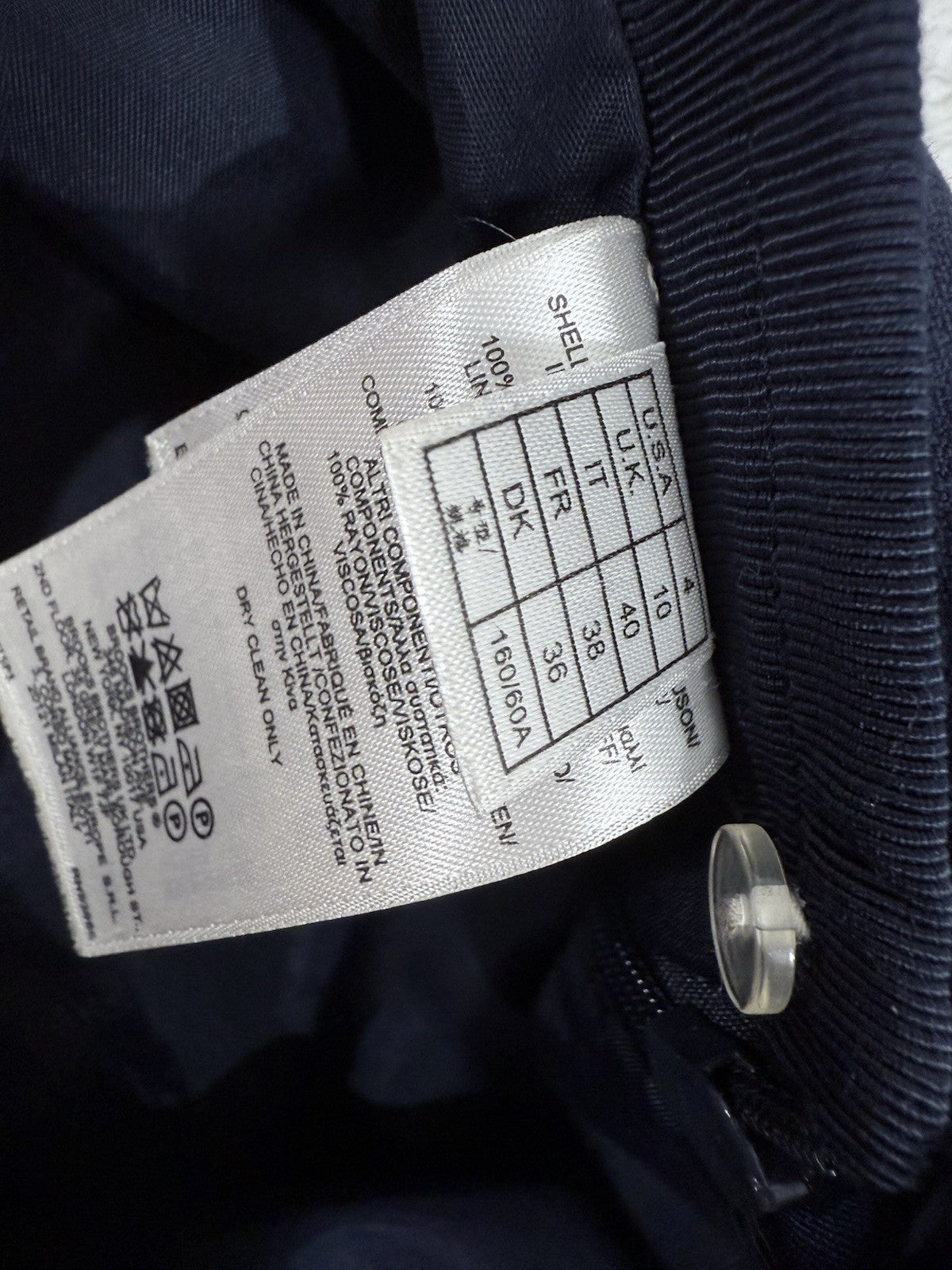 Brooks Brothers Caroline Fit Pants Size 4 Navy Blue 100% Wool Side Zip Womens
