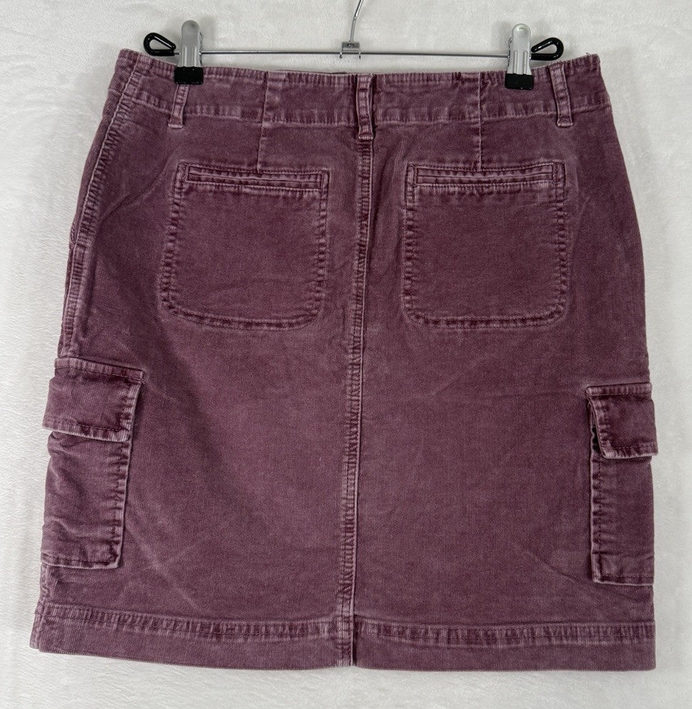 J Jill Skirt Size 6 Rose Pink Corduroy Cargo A Line Short Pockets Womens