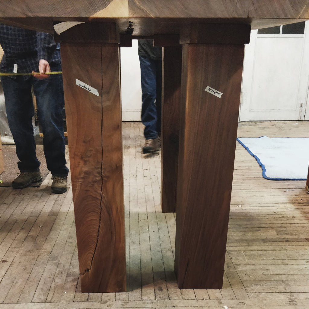 Custom Live Edge Walnut Bar Height Table - Nakashima Inspired Design