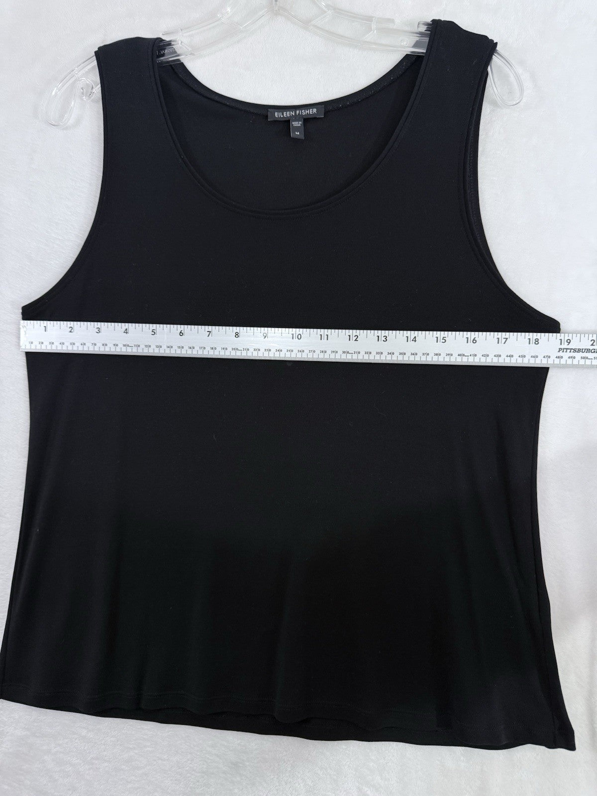 Eileen Fisher Medium Jersey Silk Black Tank Top Sleeveless Womens