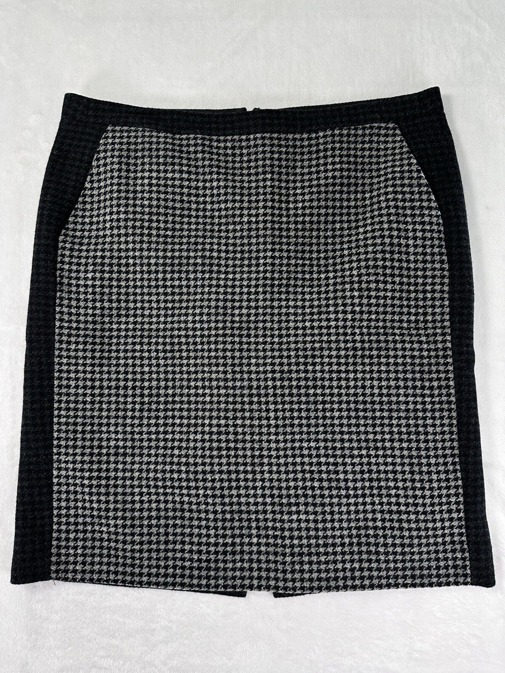 J Crew The Pencil Skirt 12 Gray Wool Houndstooth Knee Length Lined Womens
