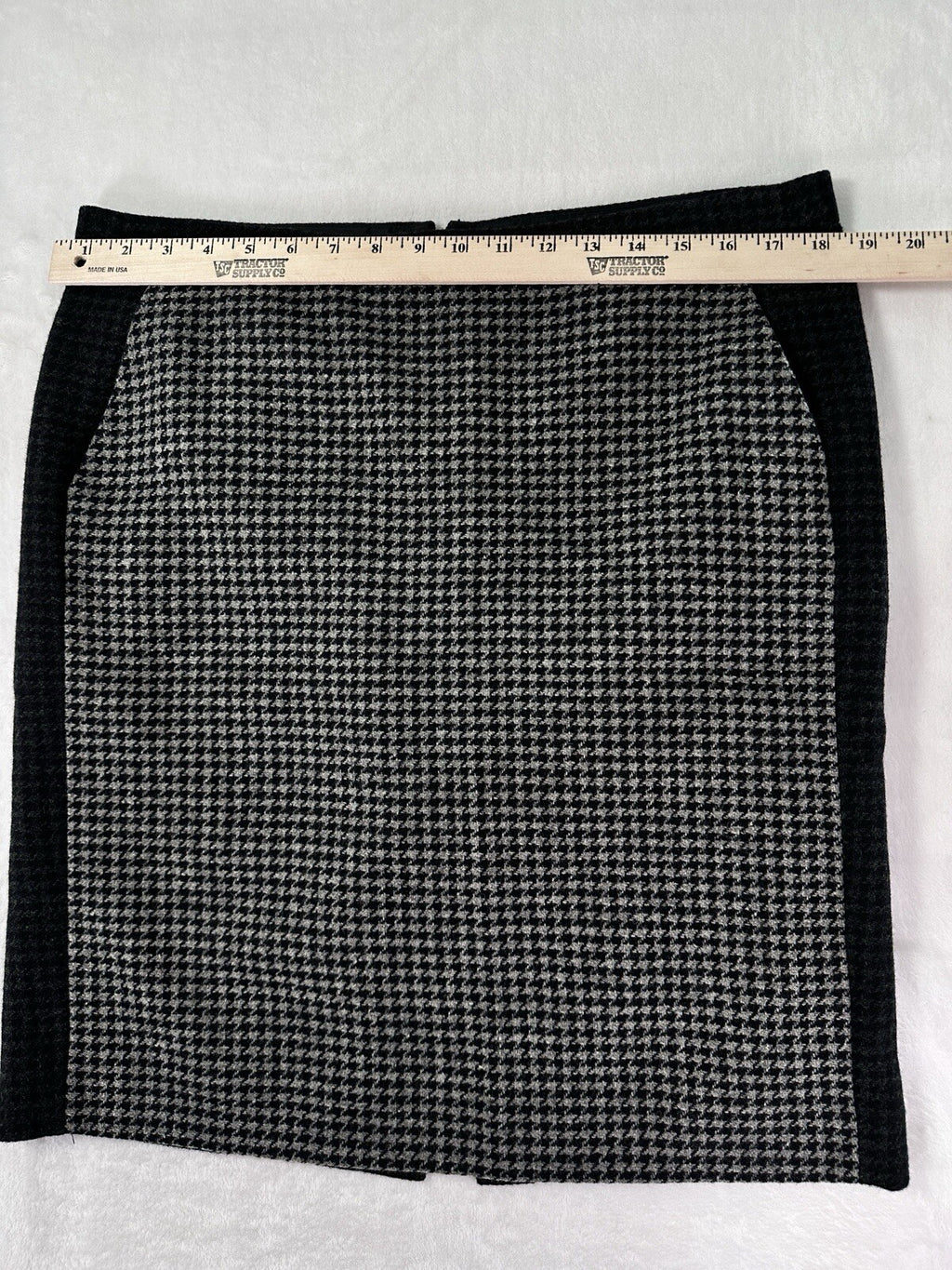 J Crew The Pencil Skirt 12 Gray Wool Houndstooth Knee Length Lined Womens