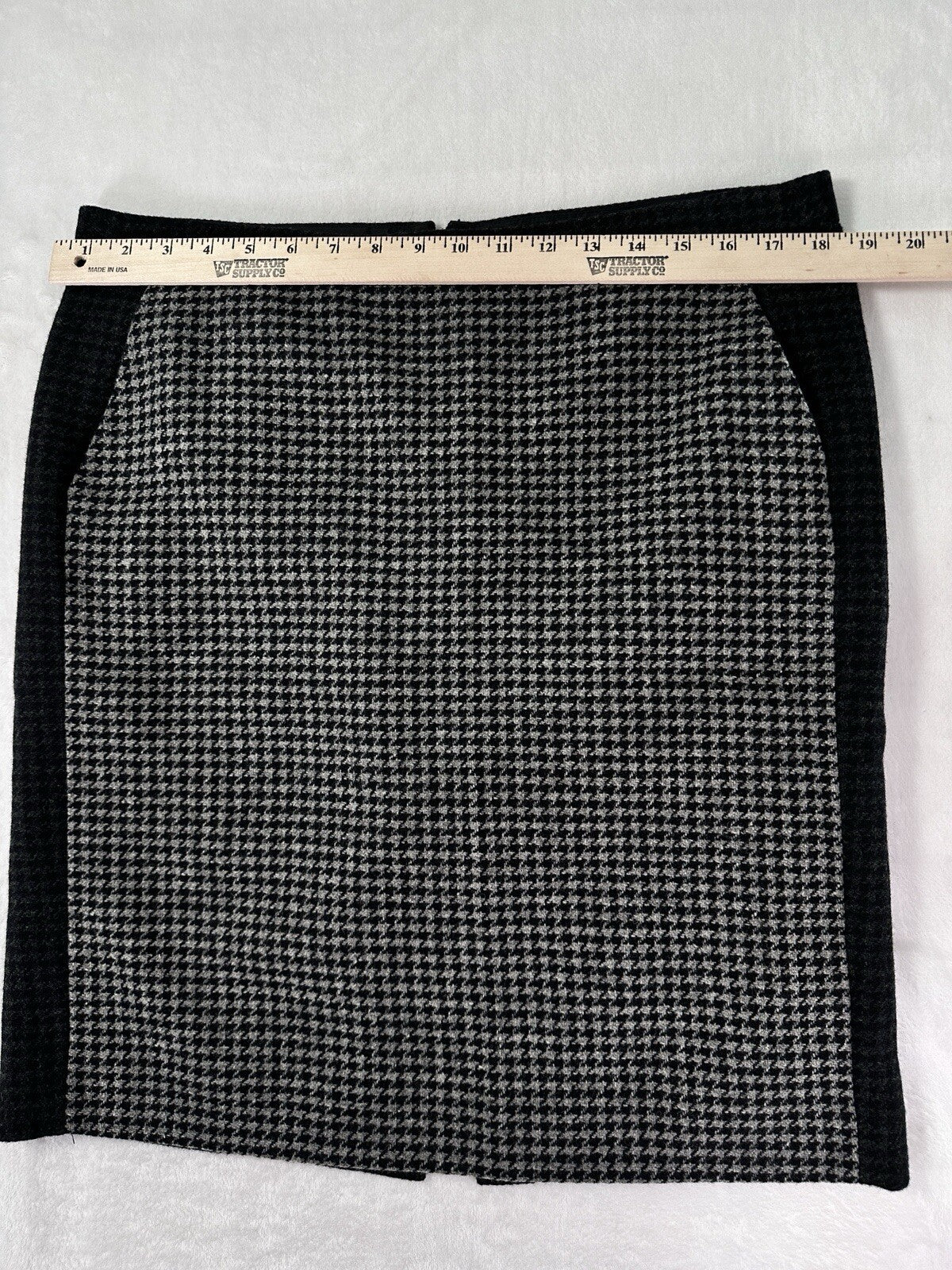 J Crew The Pencil Skirt 12 Gray Wool Houndstooth Knee Length Lined Womens