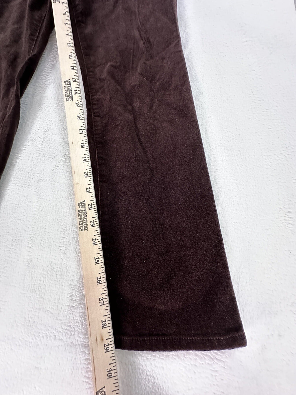 Chaps Ralph Lauren Size 6 Corduroy Pants Brown 5 Pocket Straight Leg Womens