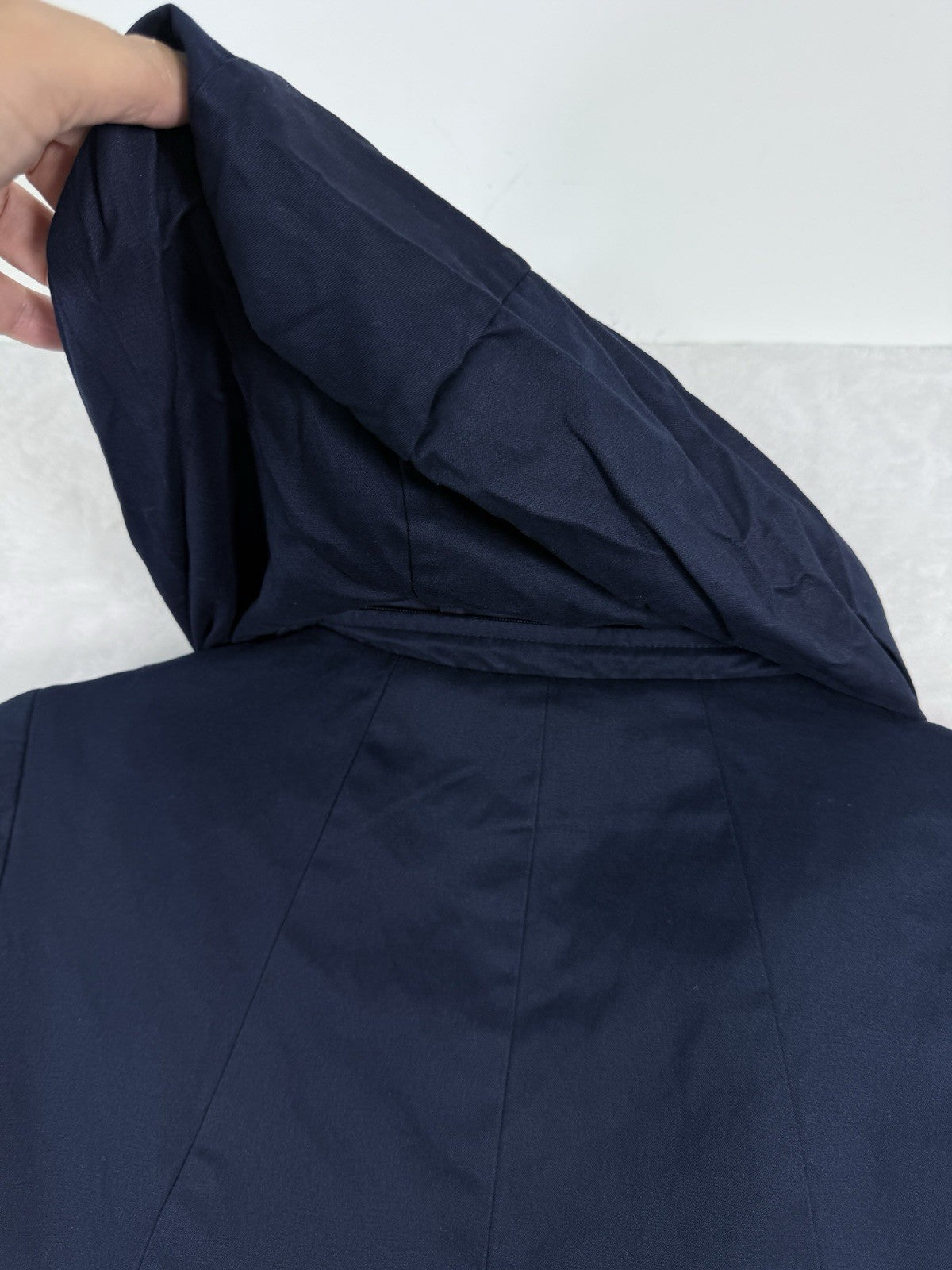 J Jill Jacket XS Petite Pure Jill Navy Blue Coat Hooded Full Zip Womens XSP