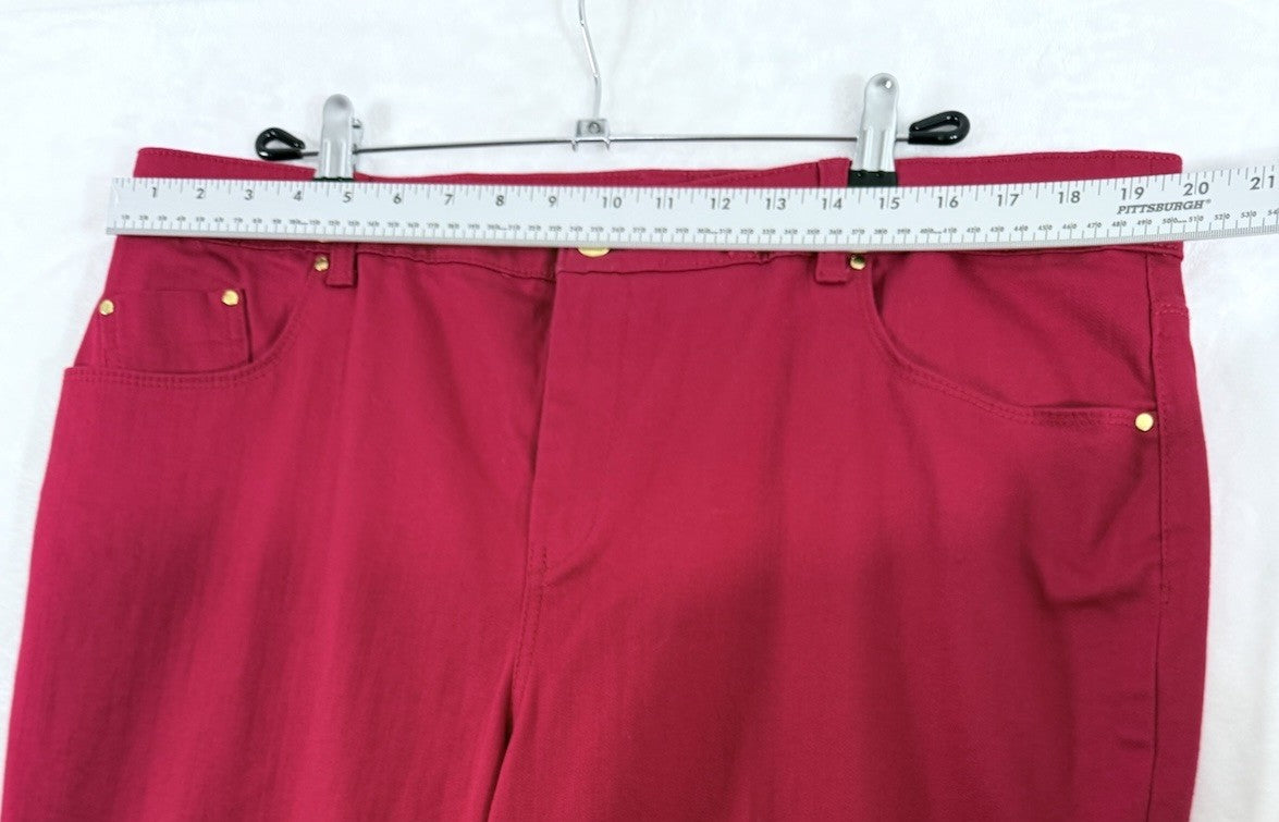 Chicos Platinum Jeans Size 3 Red Skimmer Womens 16