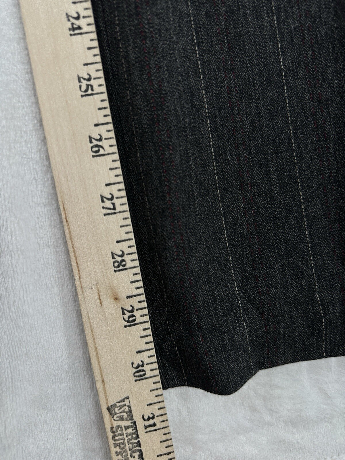 Chicos Size 2 Pants Womens 12 Straight Leg Dress Pants Charcoal Gray Pinstriped