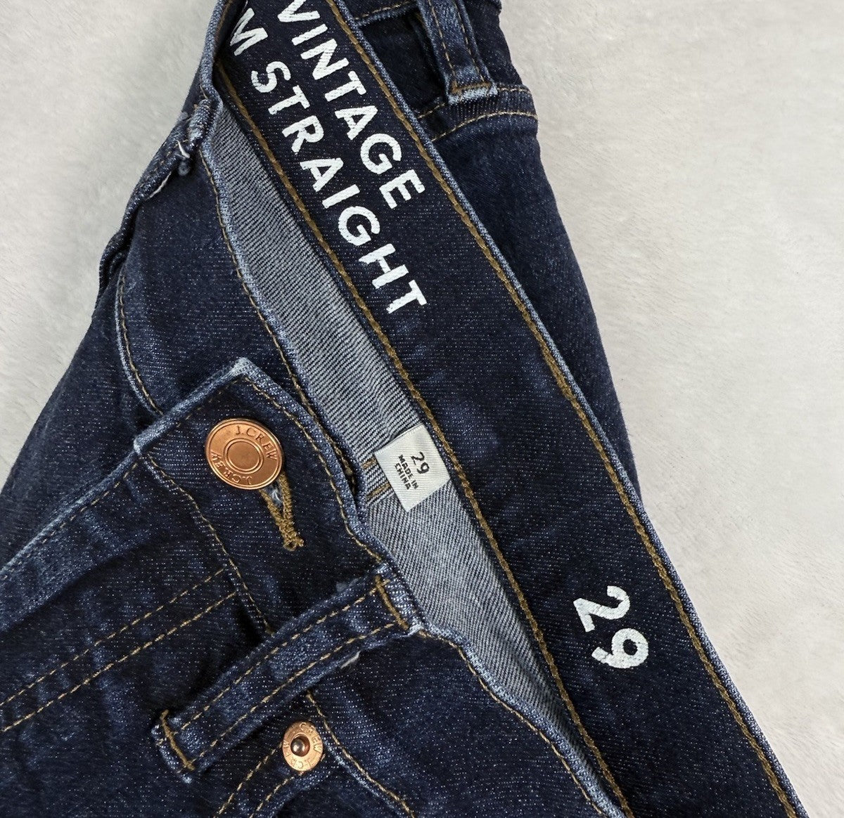 J Crew Vintage Slim Straight Jeans 29 Women Dark Blue 9” Rise Minimalist Denim