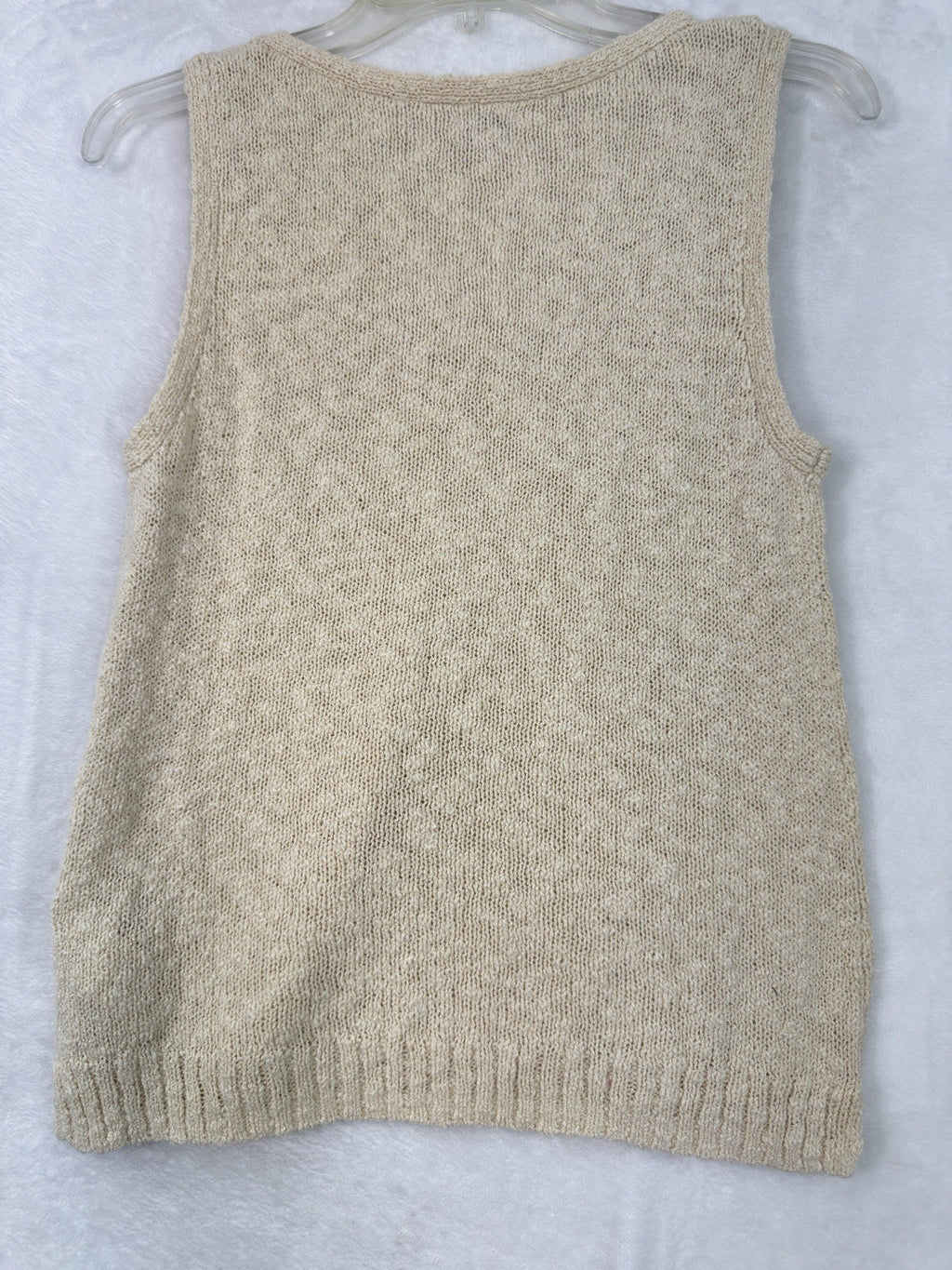 J Crew Small Slub V Neck Sweater Vest Beige Womens