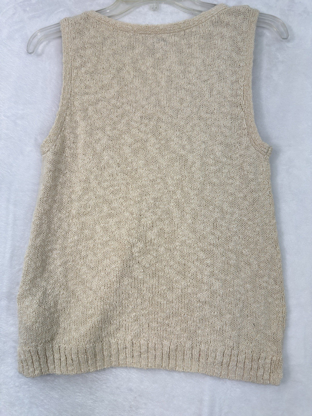 J Crew Small Slub V Neck Sweater Vest Beige Womens