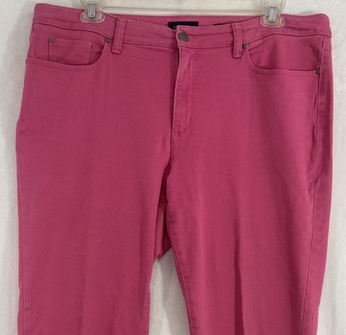 Charter Club 16 Jeans Lexington Straight Leg Pink Denim Womens