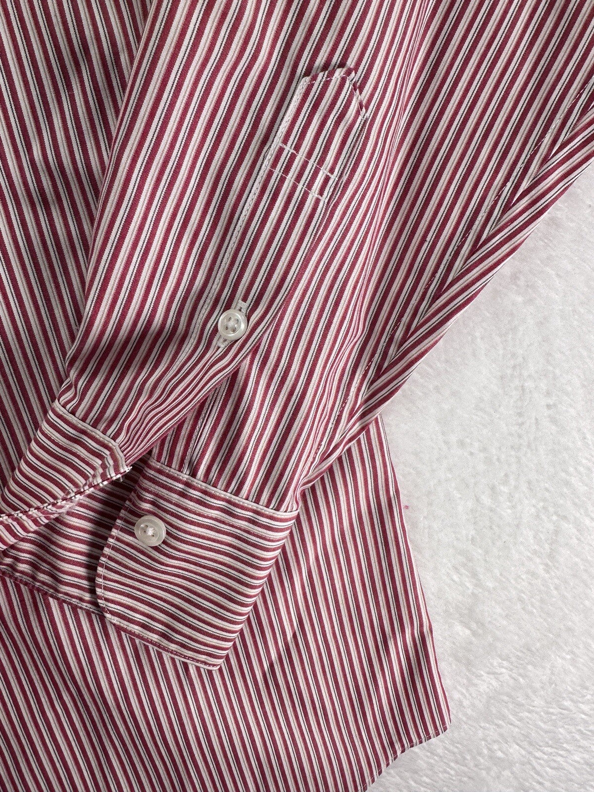 Brooks Brothers Shirt 2 Petite 2P Button Up Non Iron Striped White Red Womens
