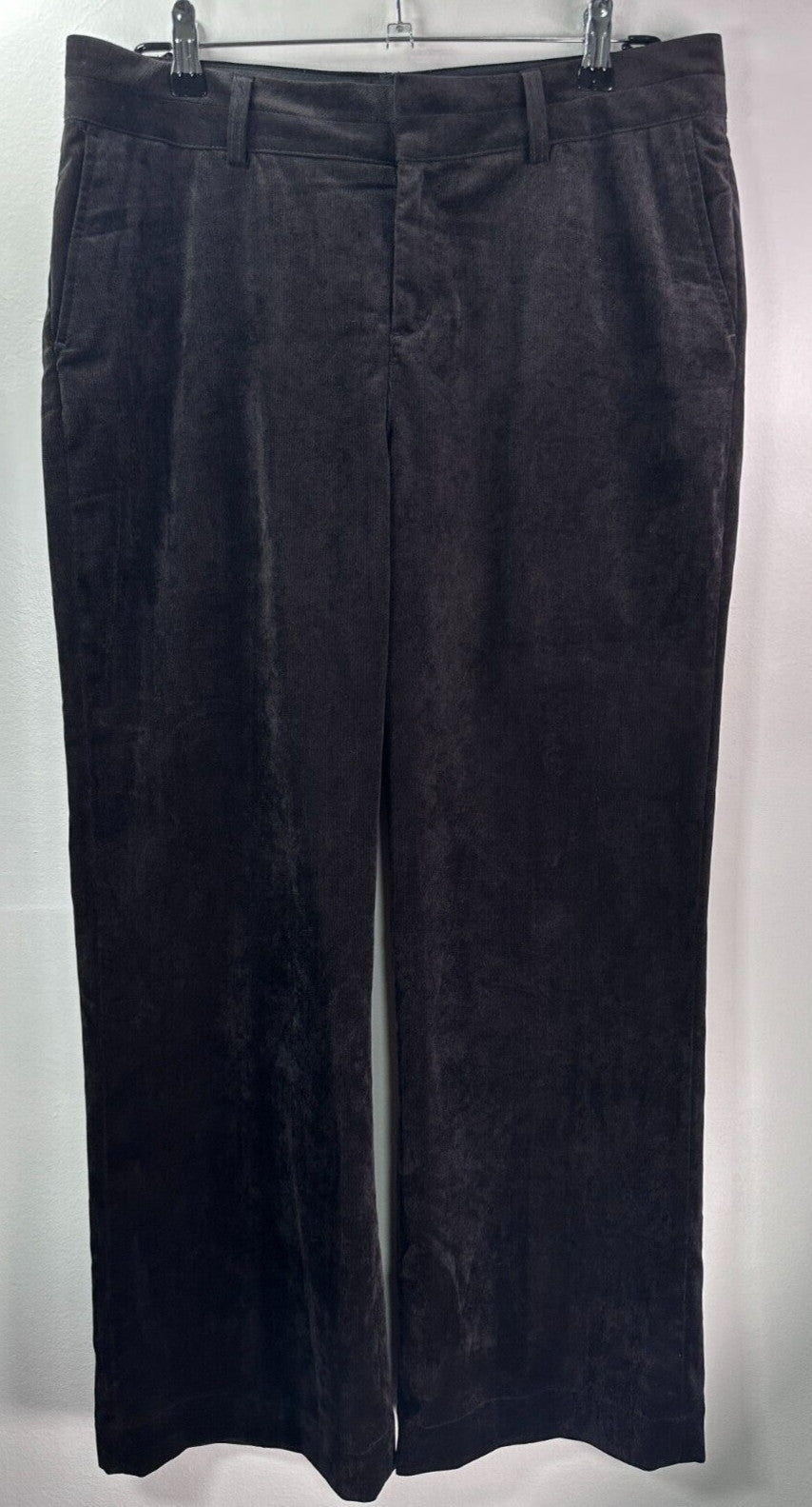 Coldwater Creek 12P Whisper Corduroy Trousers Black Pants Bootcut Womens