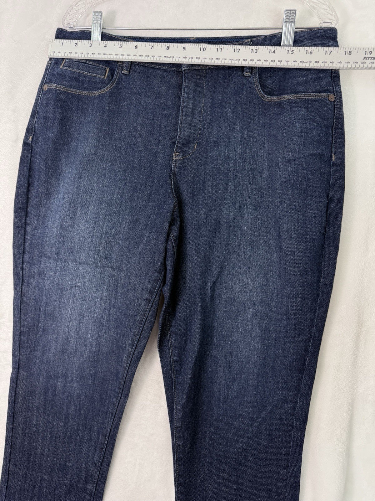 Coldwater Creek Jeans 14 Crop Dark Blue Cropped ShapeMe Denim Womens