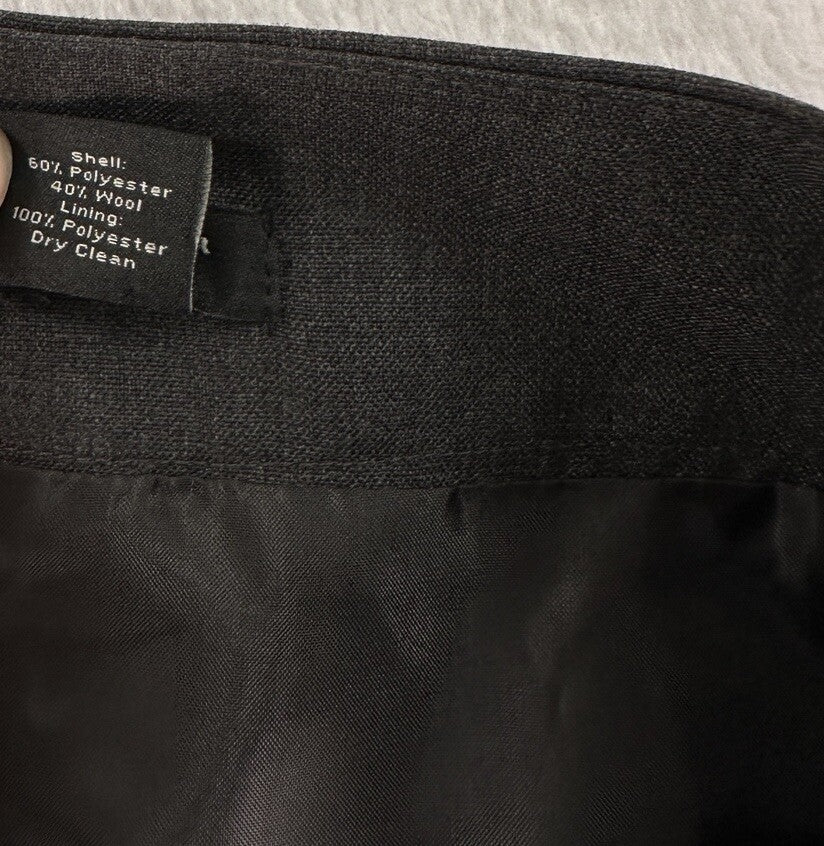 Ann Taylor Skirt 4 Summer Weight Wool Gray Pencil Read Zip Knee Length Lined