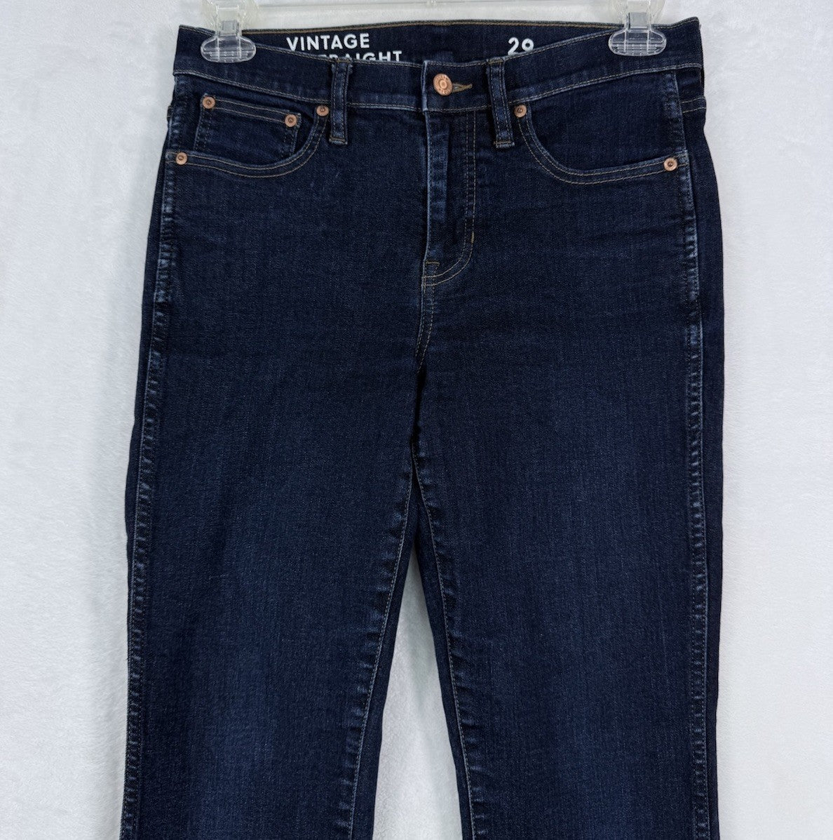 J Crew Vintage Slim Straight Jeans 29 Women Dark Blue 9” Rise Minimalist Denim