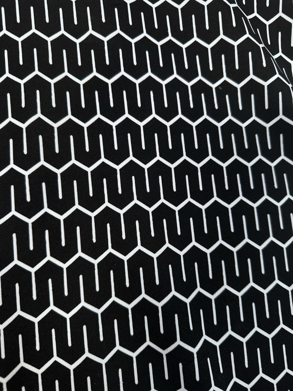 Chicos Size 3 Top XL Short Sleeve Black White Geometric Print Womens