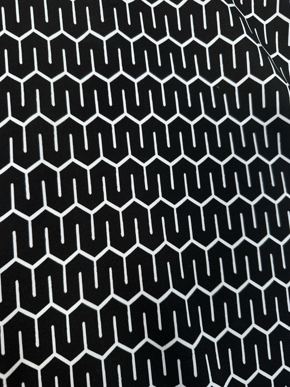 Chicos Size 3 Top XL Short Sleeve Black White Geometric Print Womens