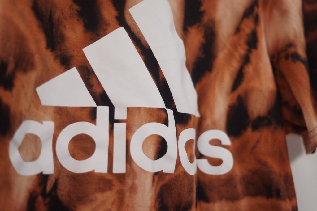 Custom Adidas Logo Short Sleeve T-Shirt Black Tie-Dye Men's Size XL Upcycled