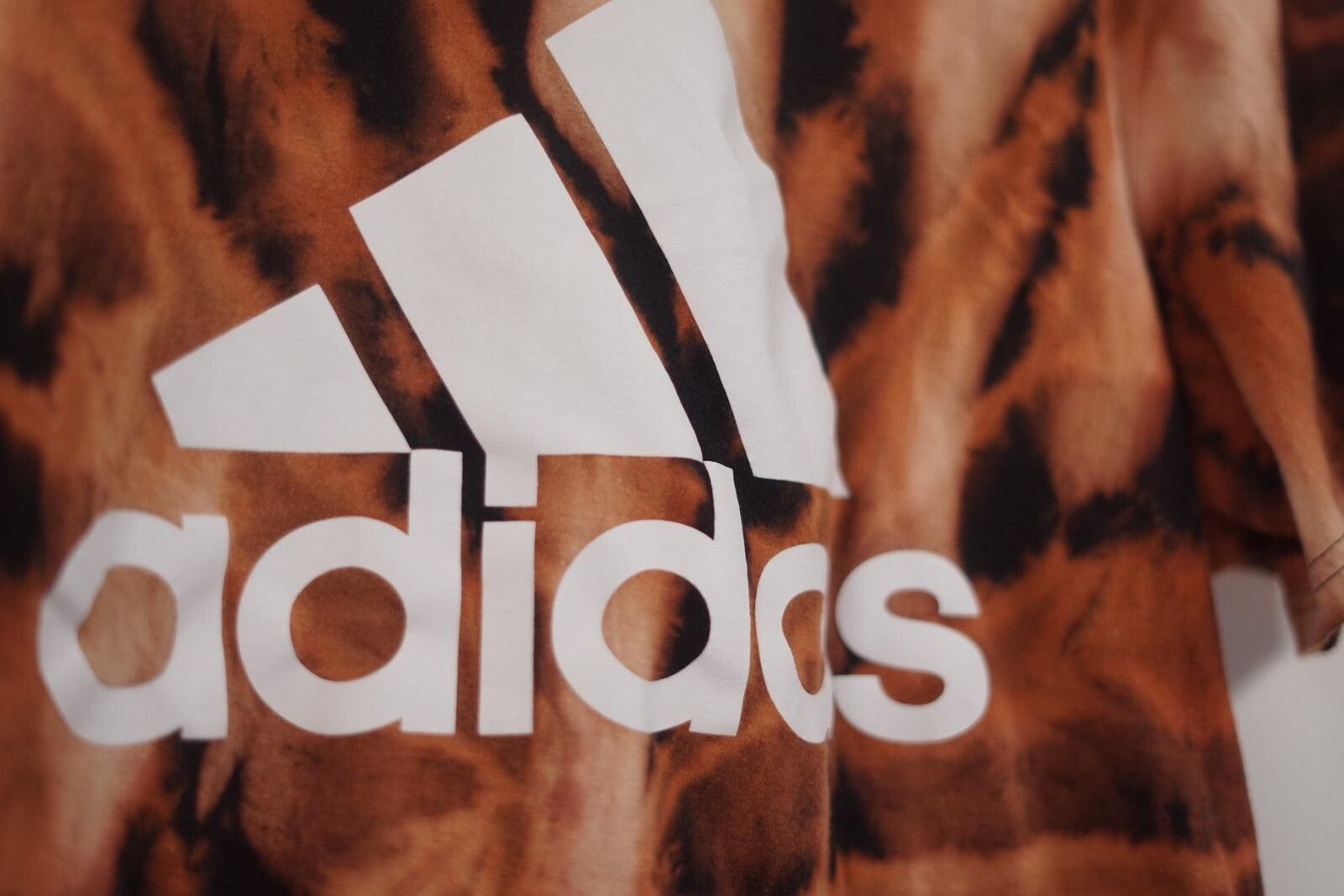 Custom Adidas Logo Short Sleeve T-Shirt Black Tie-Dye Men's Size XL Upcycled