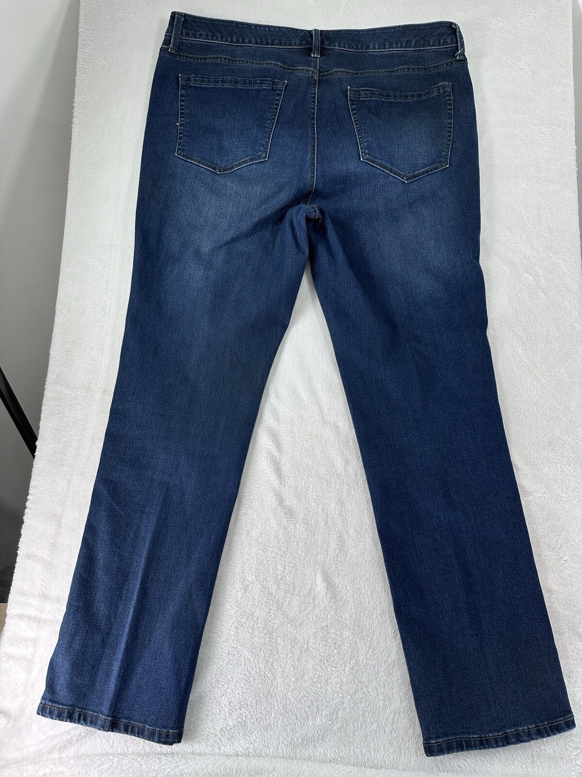 Charter Club Jeans 16 Lexington Straight Leg Faux Pearl Straight Dark Blue