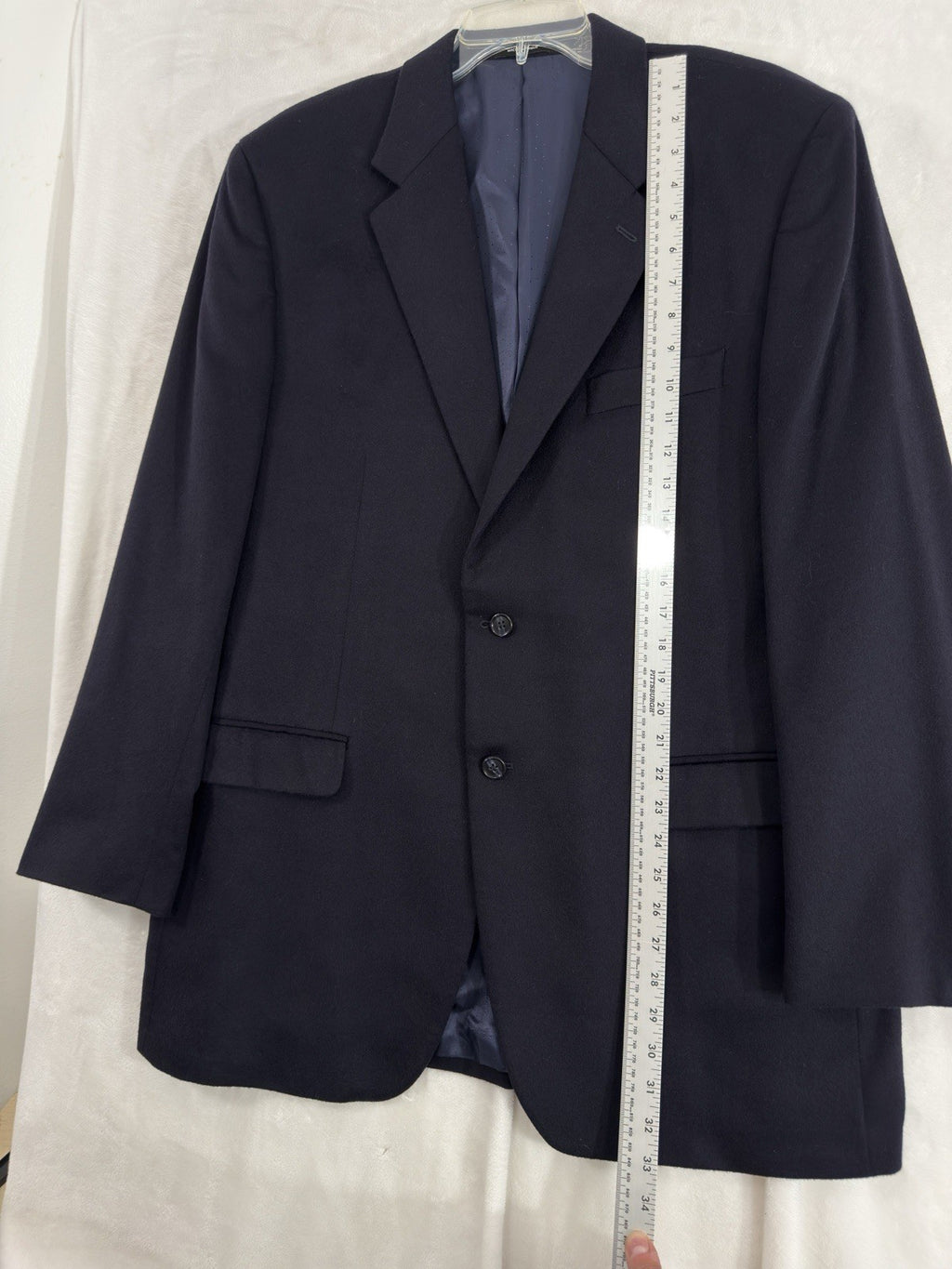 Calvin Klein Cashmere Jacket 44L Navy Blue 44 Long 2 Button Mens Suit Blazer
