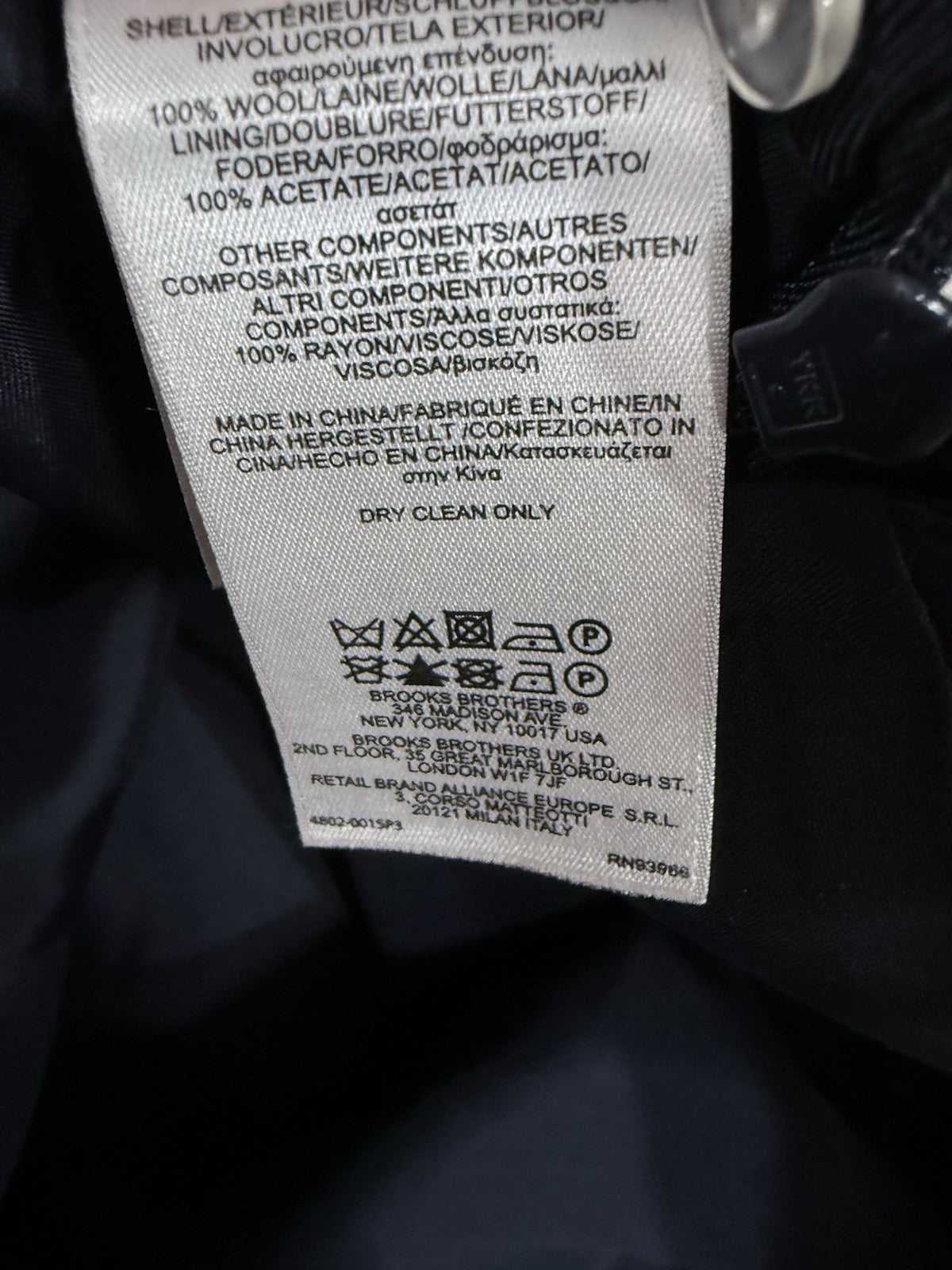 Brooks Brothers Caroline Fit Pants Size 4 Navy Blue 100% Wool Side Zip Womens