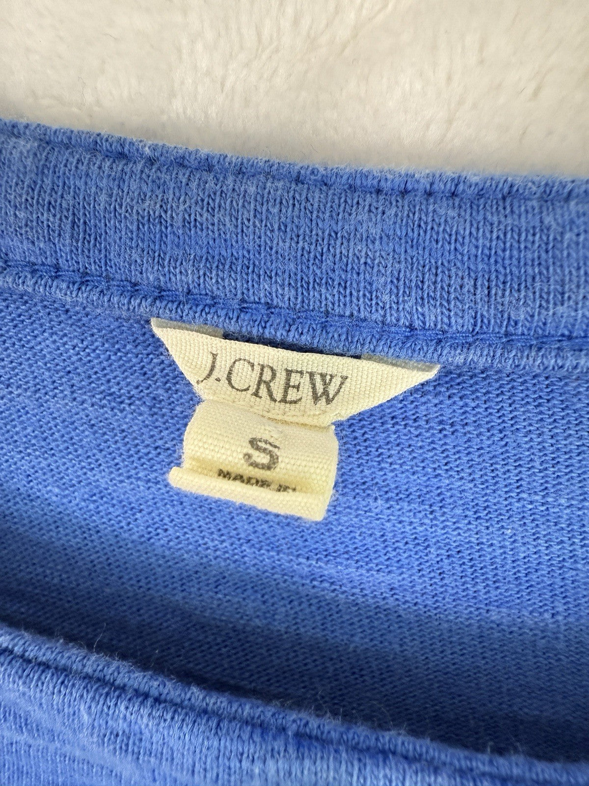 J Crew Dress Small Short Sleeve Blue Striped Cotton Shift 3/4 Sleeve Dress