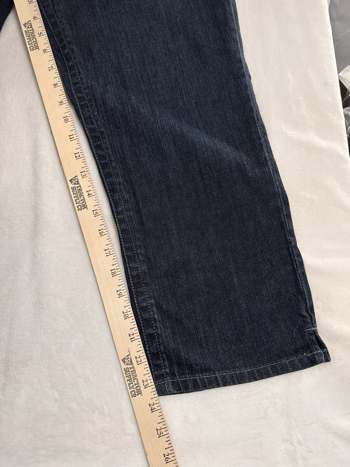 Chicos Size 2 Platinum Jeans Crop Dark Blue Rhinestones Embellished Womens 12