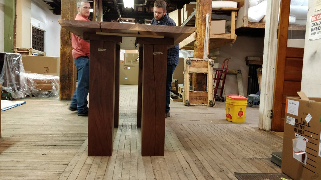 Custom Live Edge Walnut Bar Height Table - Nakashima Inspired Design