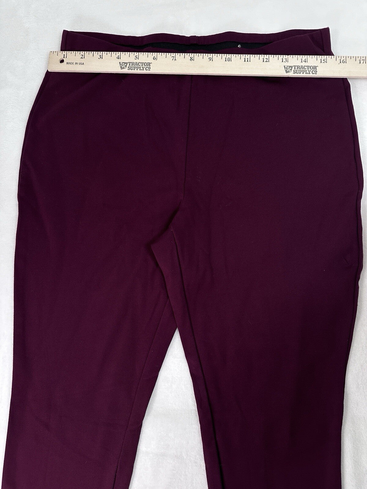 Chicos Size 1 Ponte Leggings Medium Burgundy Pull On Stretch Pants Womens