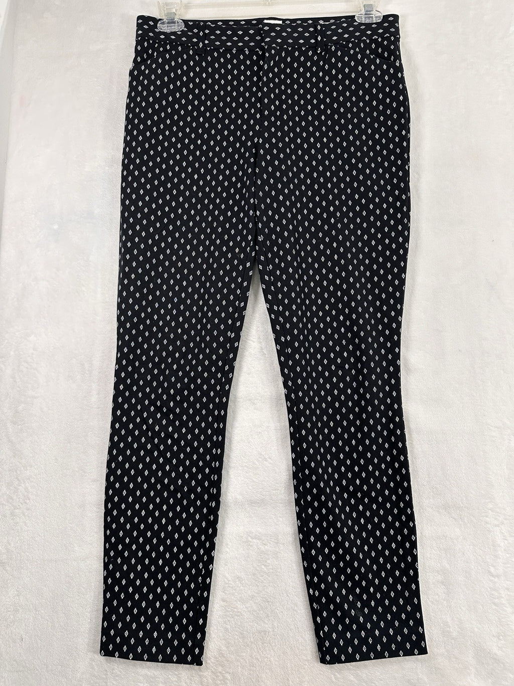 Gap Signature Skinny Ankle Pants 8 Navy Blue Diamond Print Womens