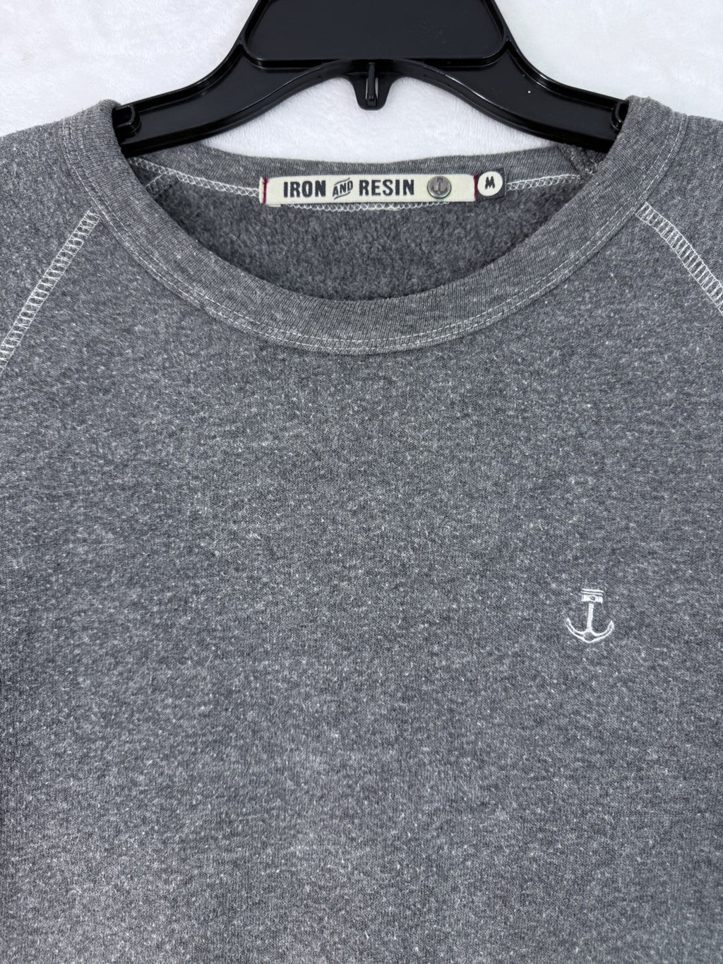 Iron And Resin Shirt Medium Gray Round Neck Sweatshirt Made In USA Mens