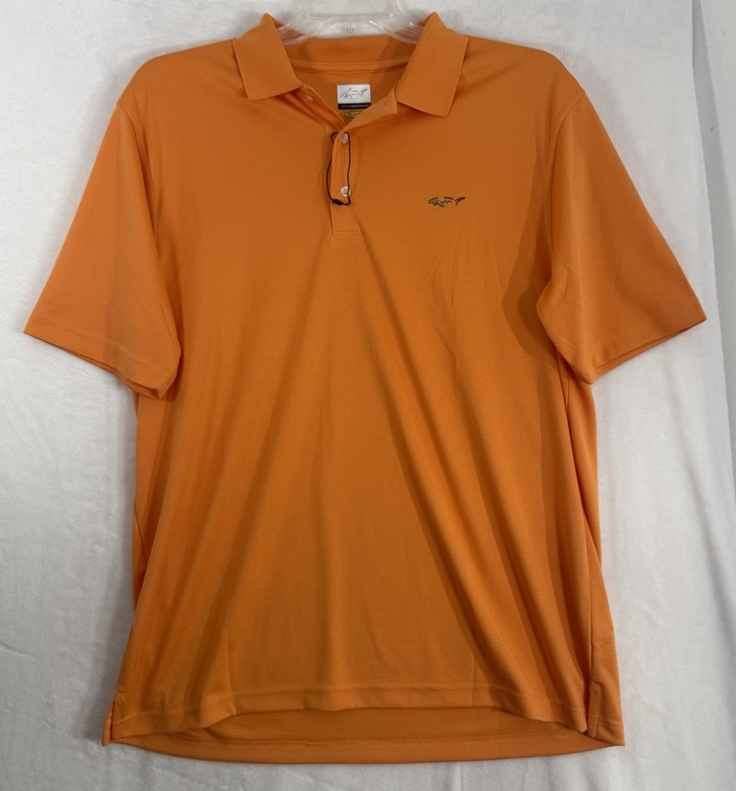 Greg Norman Golf Shirts Large Men’s Polo Short Sleeve Orange Play Dry