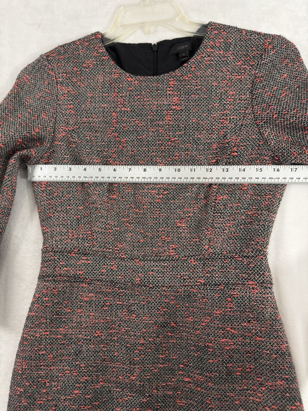 J Crew Tweed Dress 4 Gray Pink Wool Blend Lined Knee Length Womens