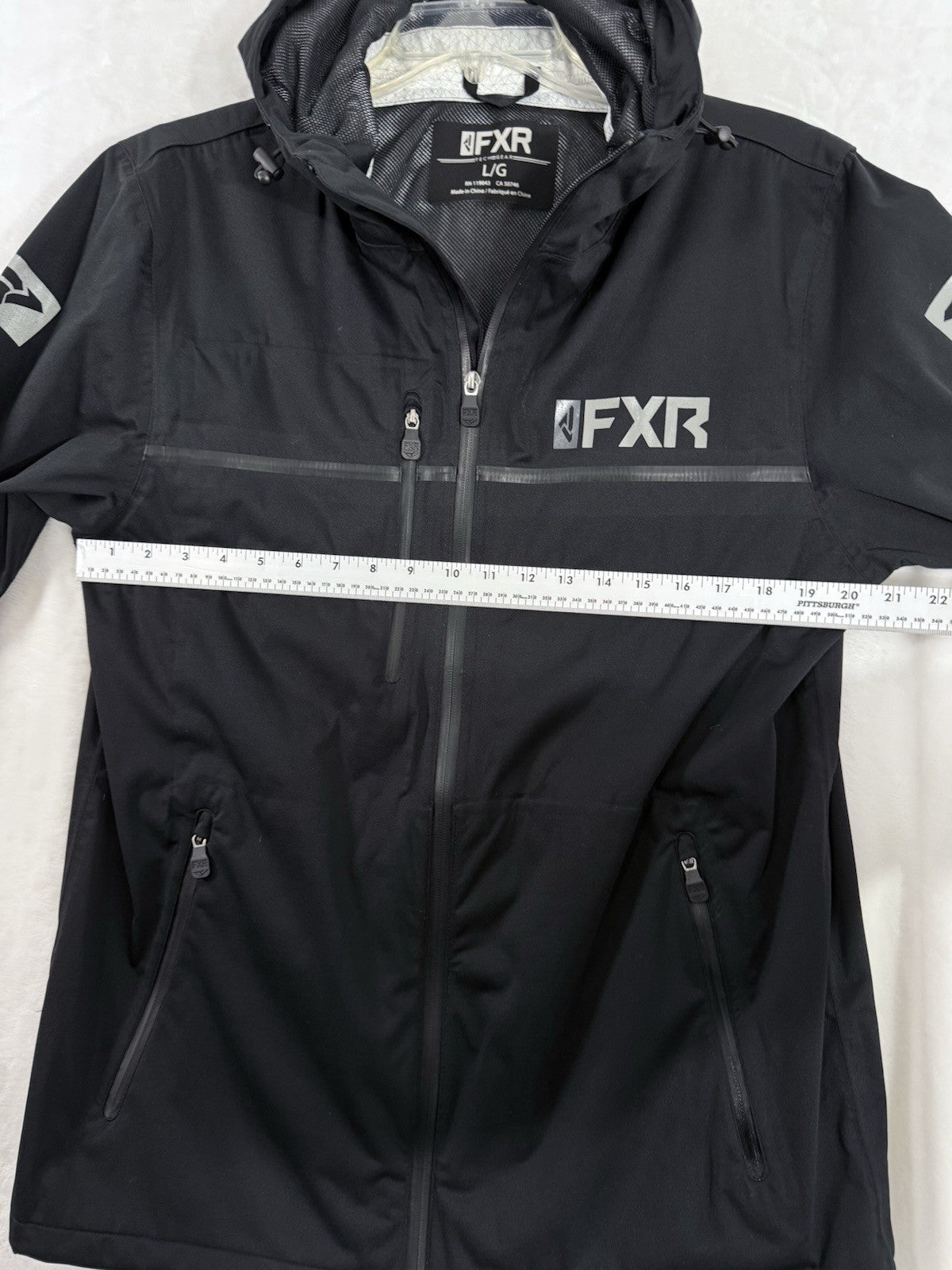 FXR Jacket Large Men’s Black Force Dual Laminate Hooded Waterproof