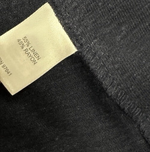 J Jill XS Petite Linen Jacket Navy Blue Open Front Blazer Long Sleeve Womens