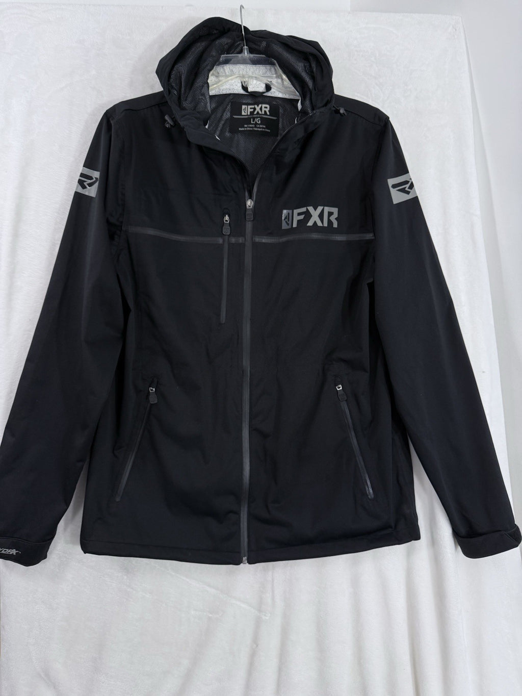 FXR Jacket Large Men’s Black Force Dual Laminate Hooded Waterproof