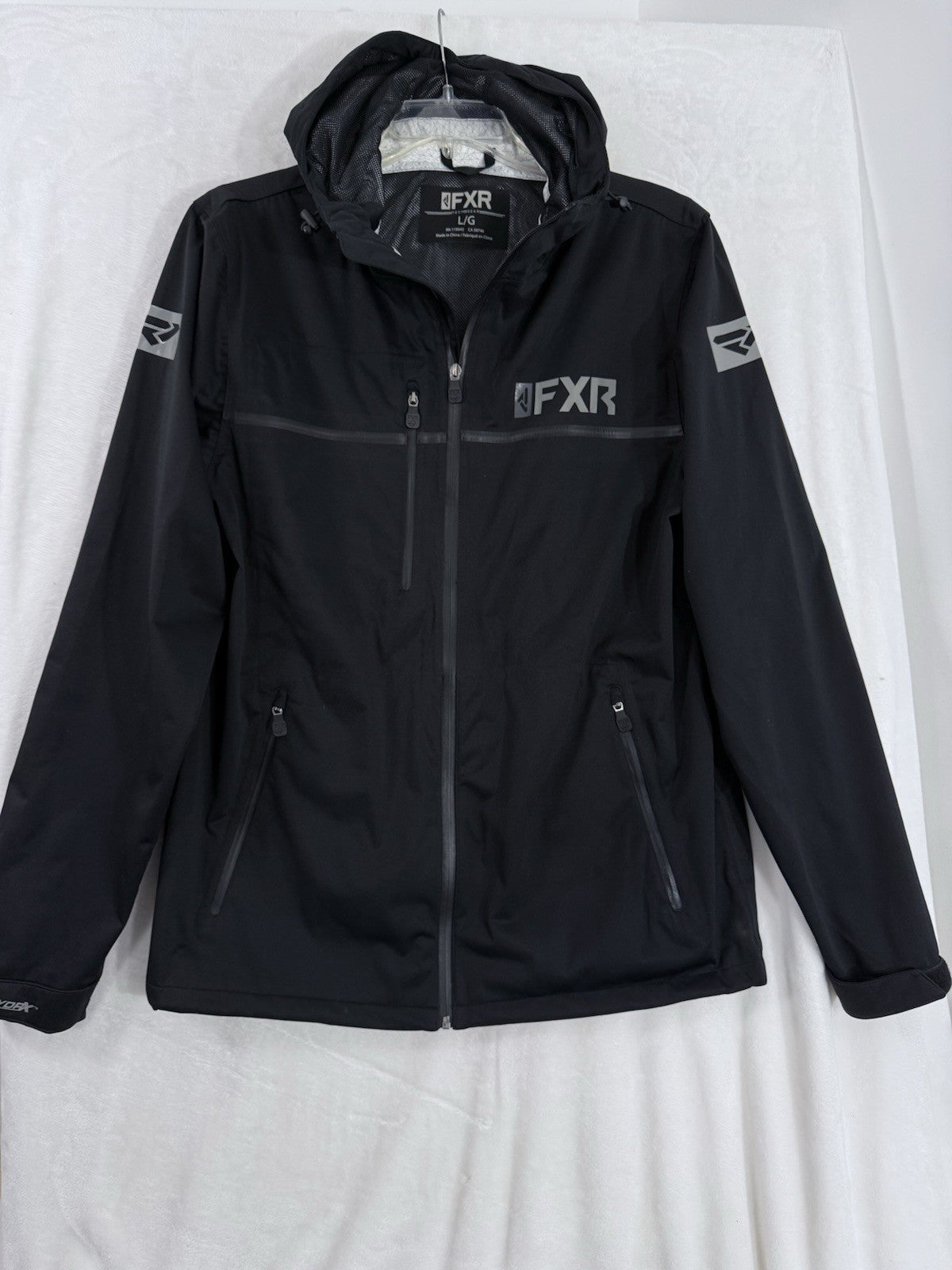 FXR Jacket Large Men’s Black Force Dual Laminate Hooded Waterproof