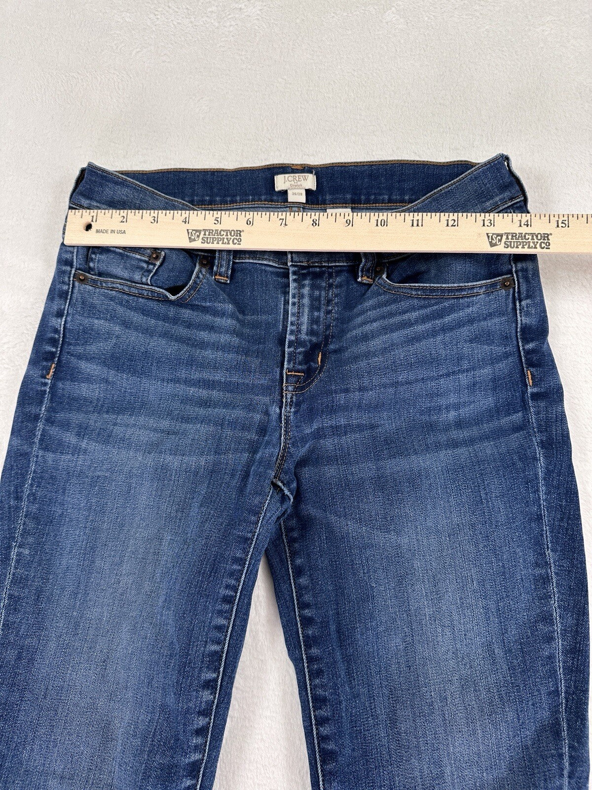 J Crew Jeans 26/ 28 Stretch Skinny Ankle Womens Medium Blue Denim 27” Inseam
