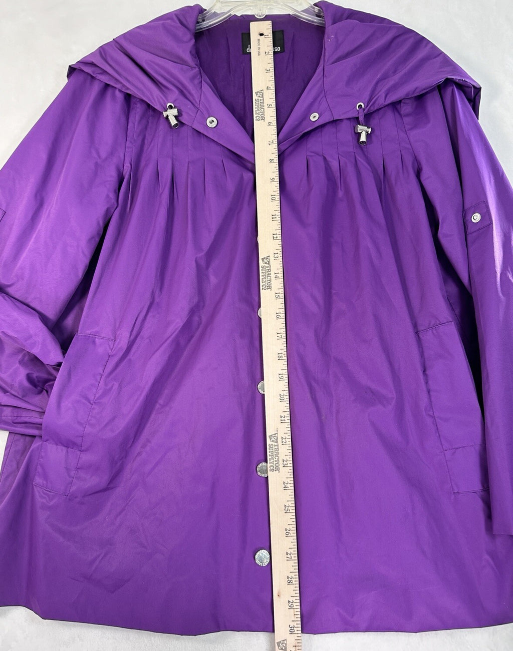 Dennis Basso Jacket Medium Purple Windbreaker Womens Check Out The Hood On This!