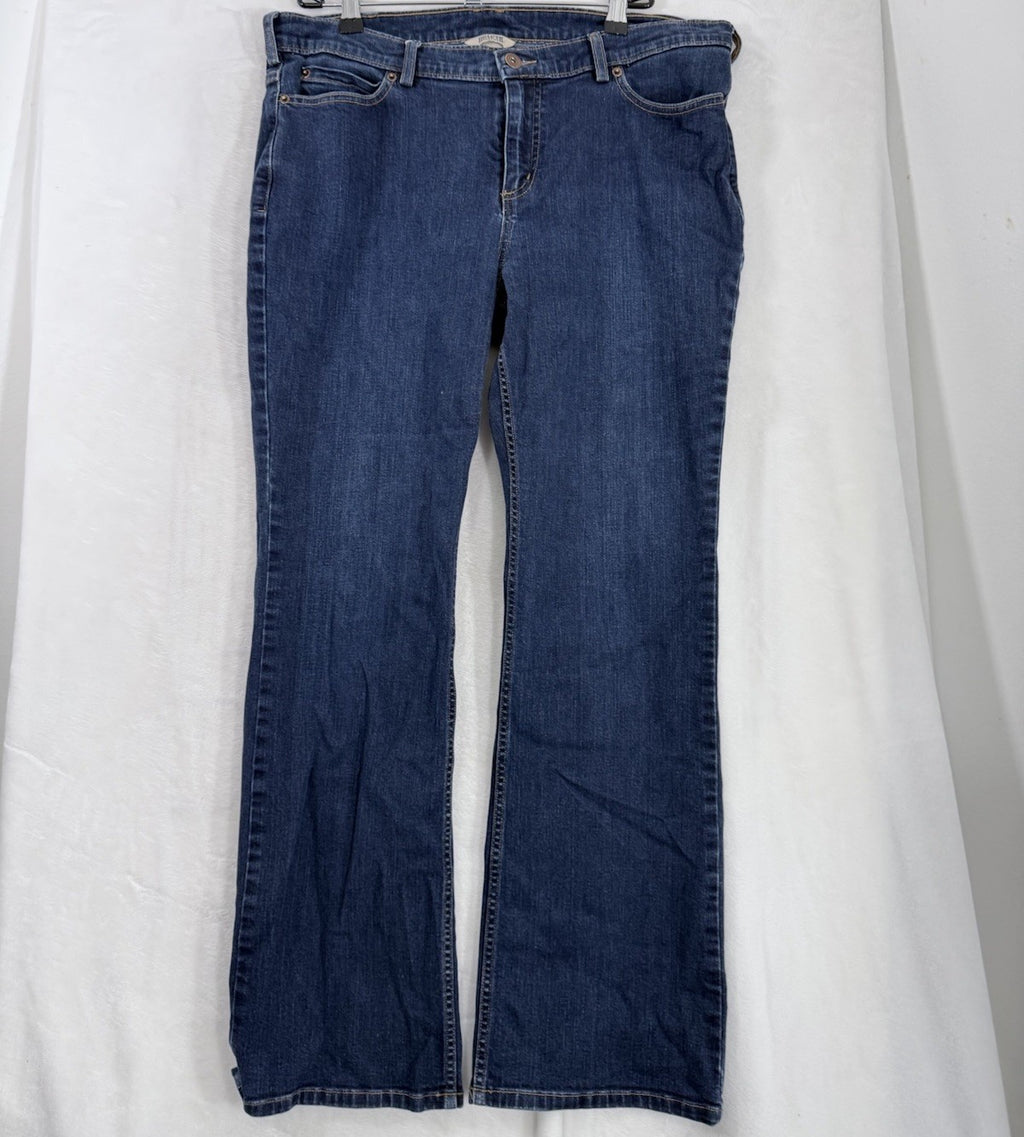 Duluth Trading Jeans Womens 14 X 31 Daily Denim Bootcut Jeans Dark Blue