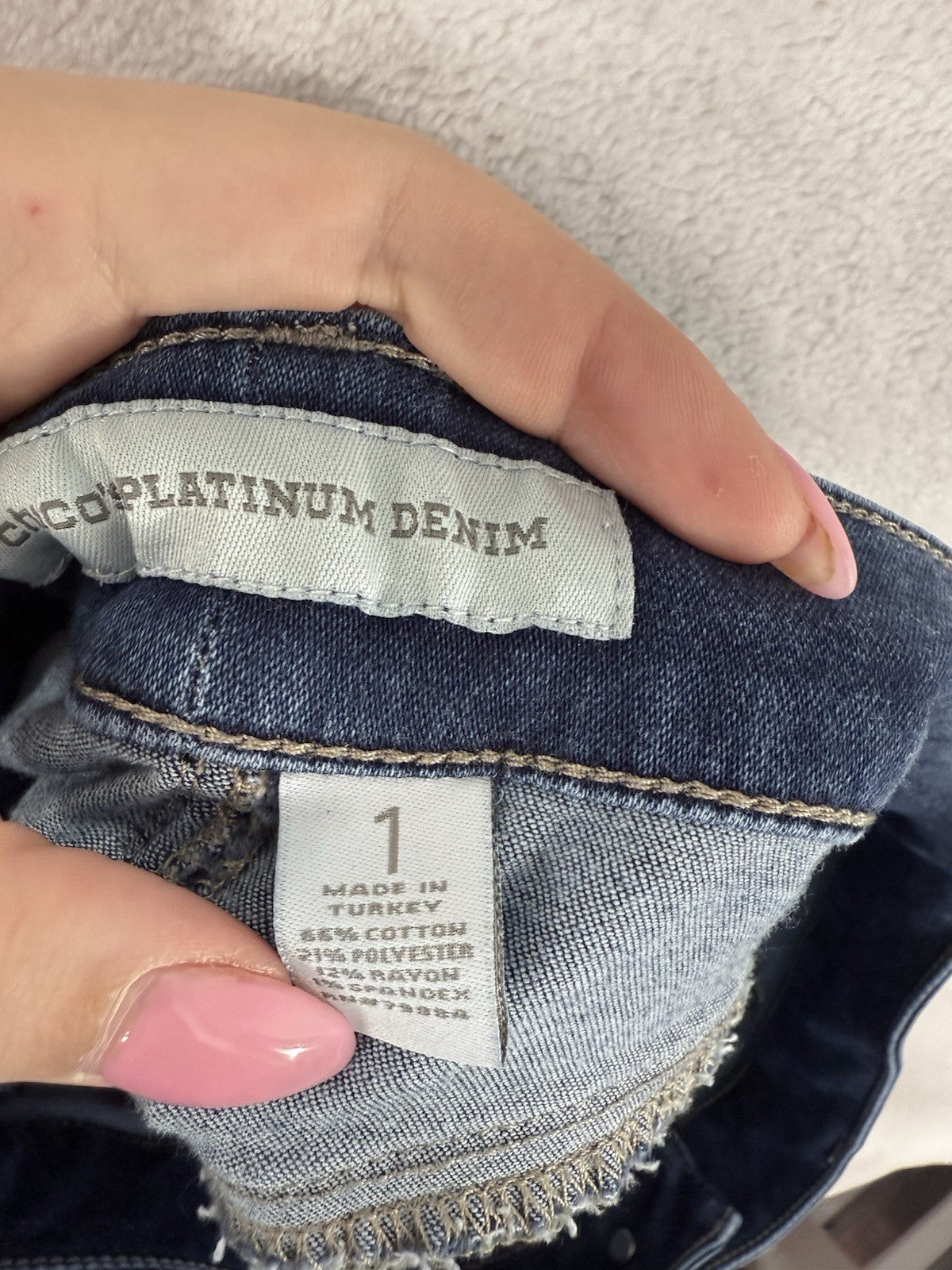 Chicos Platinum Jeans Size 1 Denim Blue US 8 Womens