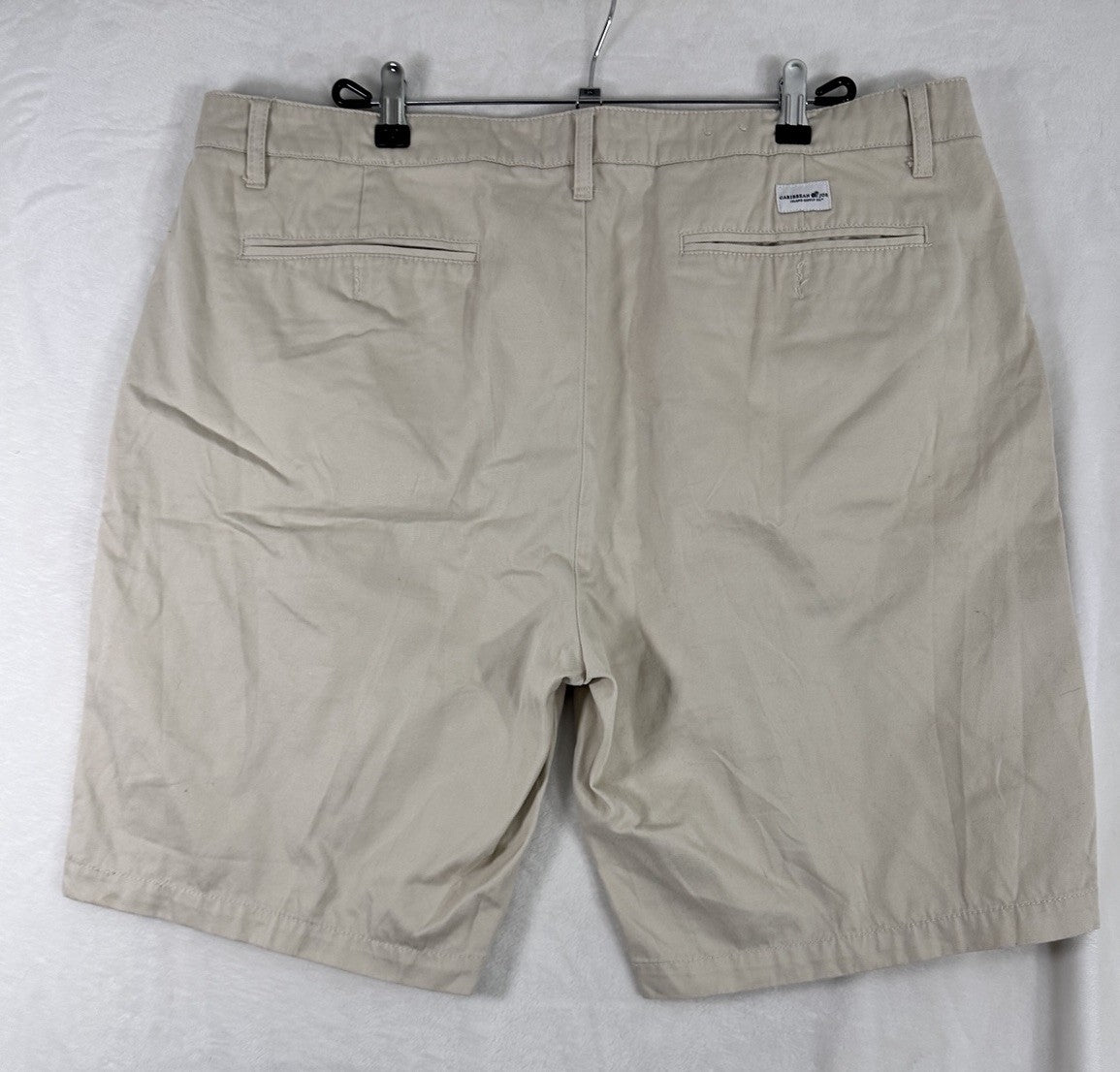 Caribbean Joe Shorts Men’s 40 10” Inseam 100% Cotton Tan Khaki