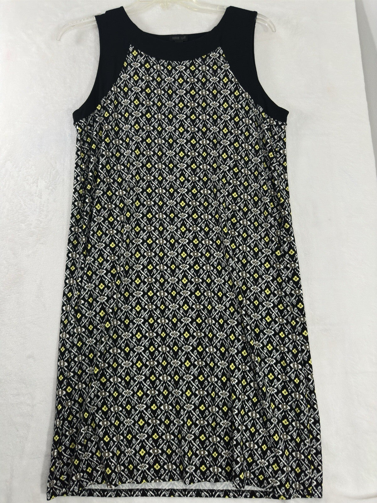 J Jill Medium Dress Sleeveless Wearever Collection Black Abstract Floral Print