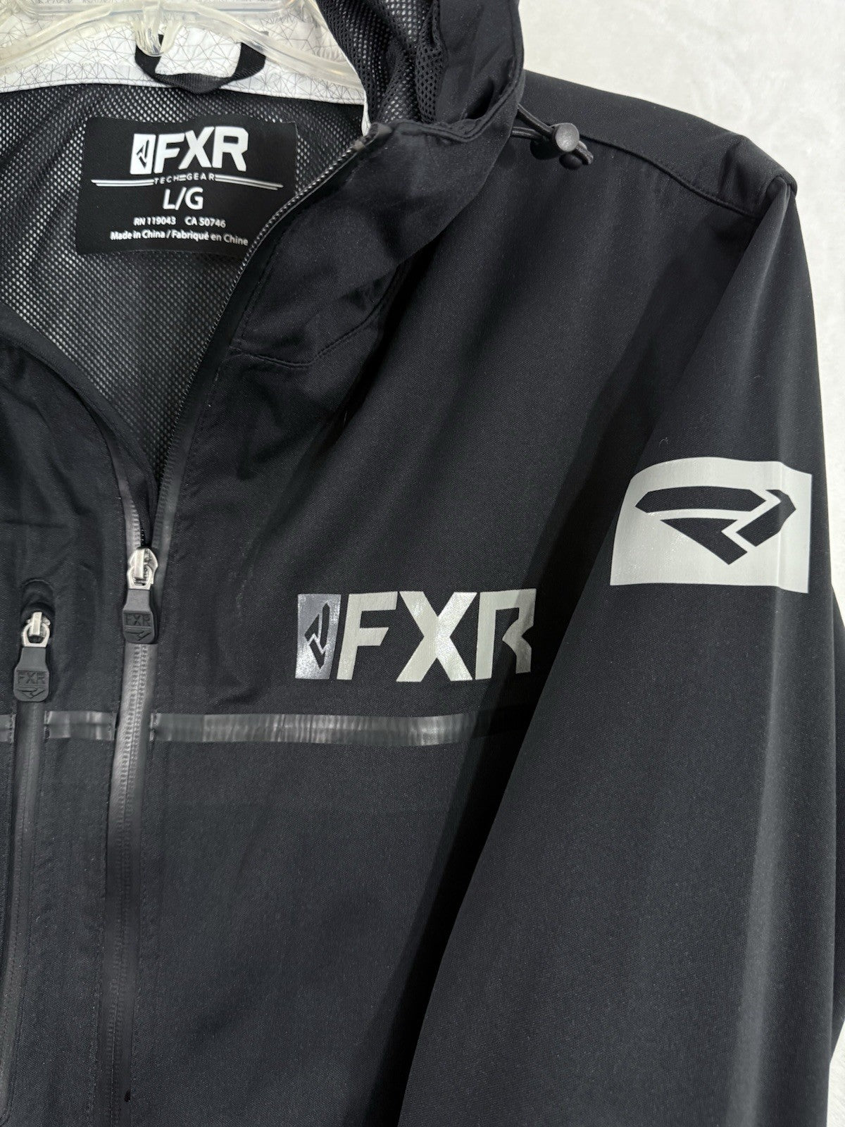 FXR Jacket Large Men’s Black Force Dual Laminate Hooded Waterproof